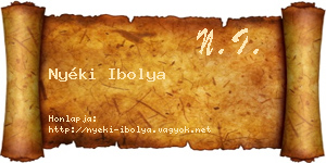 Nyéki Ibolya névjegykártya